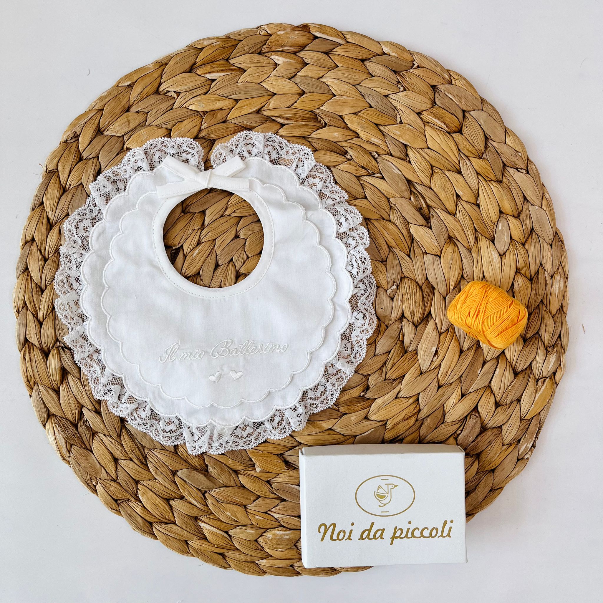 BAVETTA BATTESIMALE PIZZO PANNA - Noi da piccoli