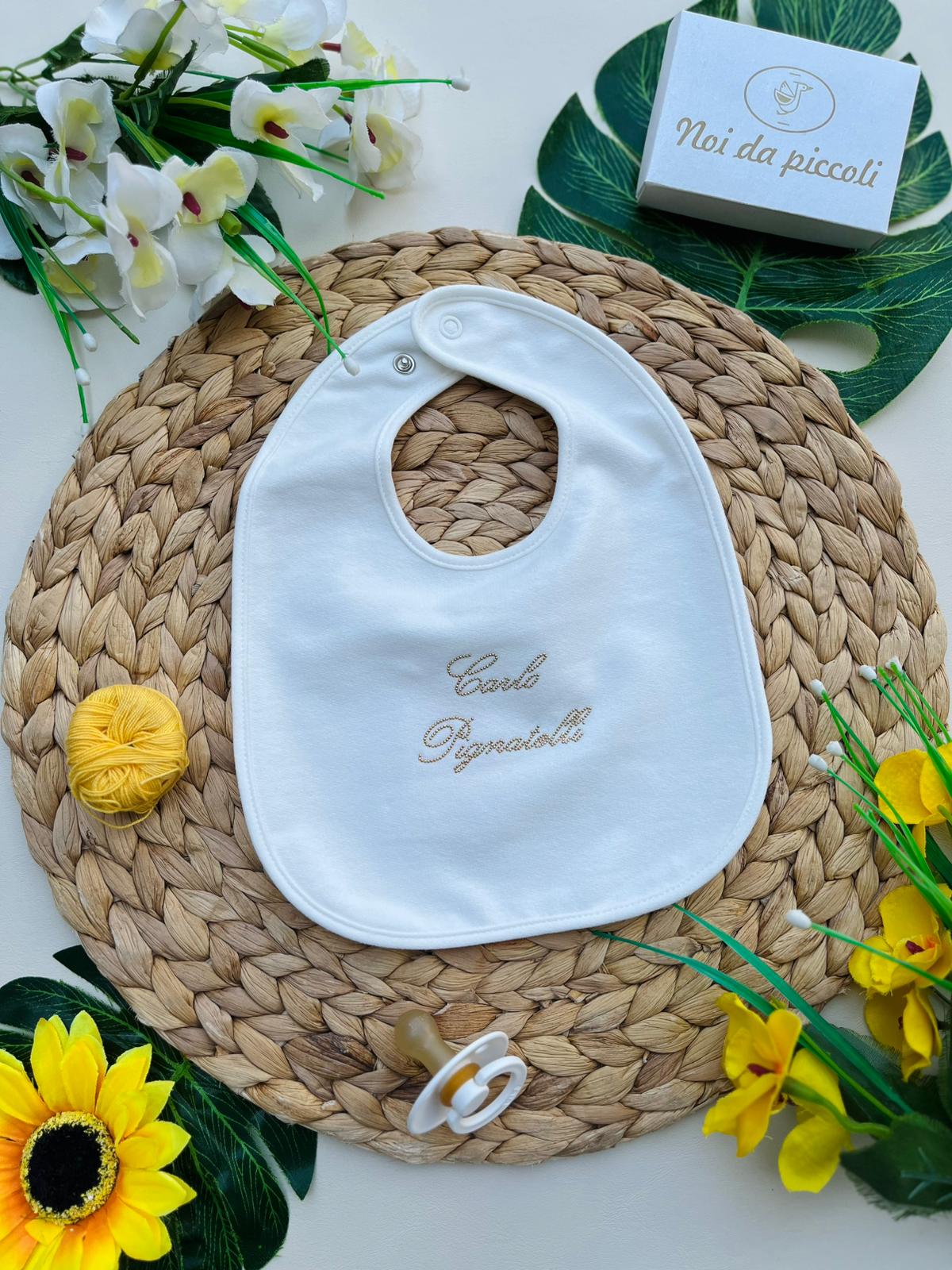 BAVETTA BIANCA CON LOGO ORO - Noi da piccoli