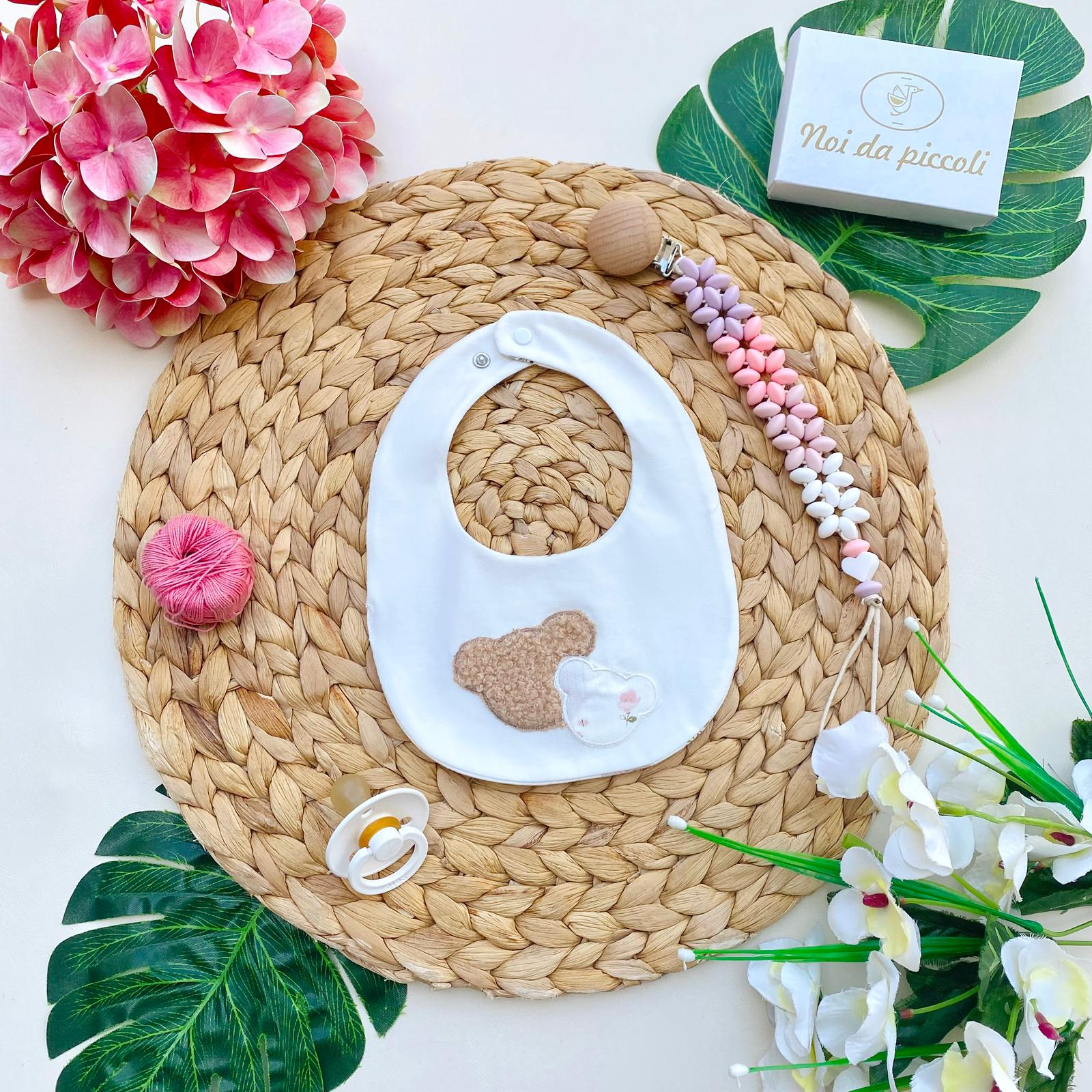 BAVETTA BIANCA CON ORSETTI CENTRALI - Noi da piccoli