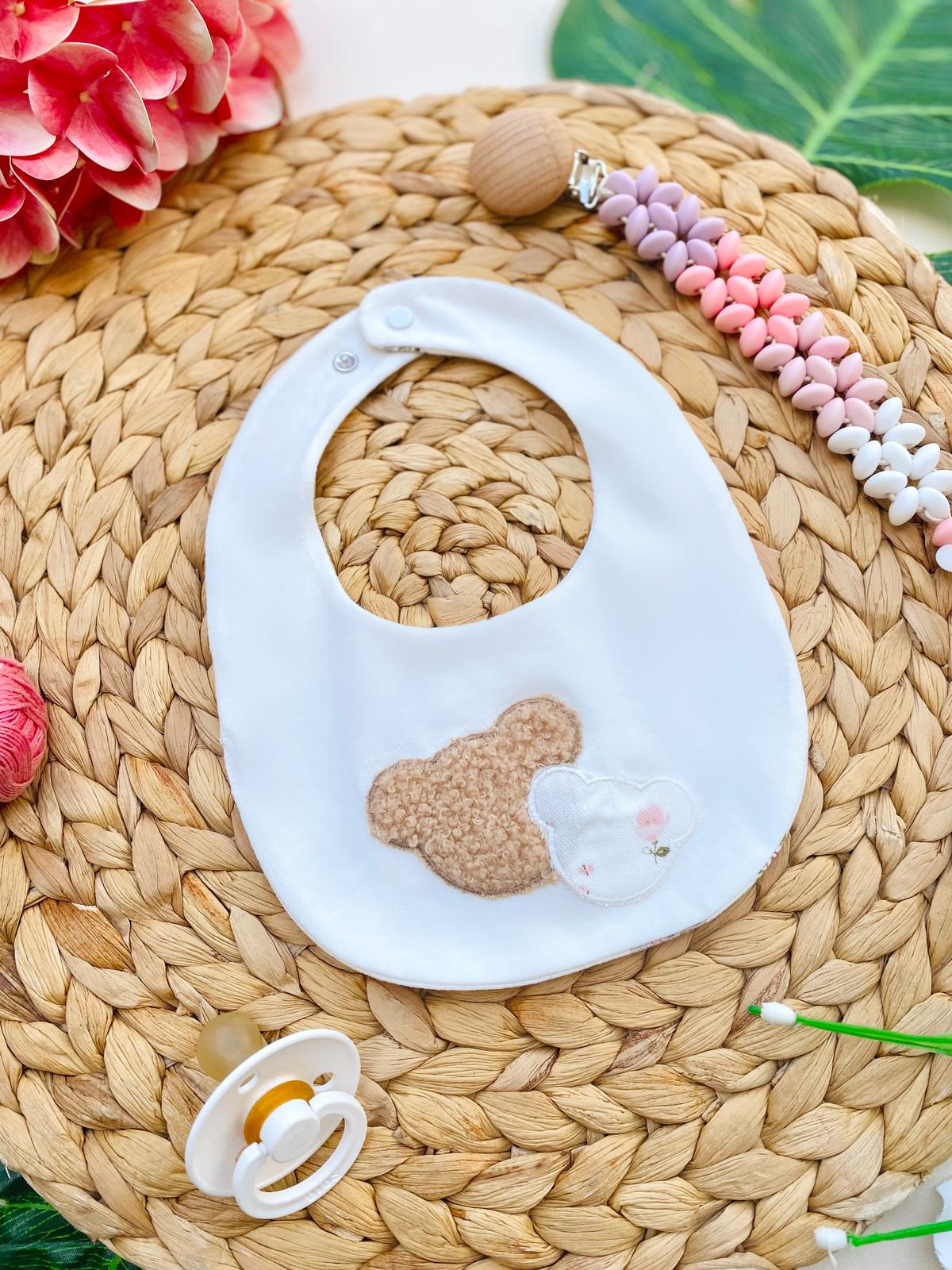 BAVETTA BIANCA CON ORSETTI CENTRALI - Noi da piccoli