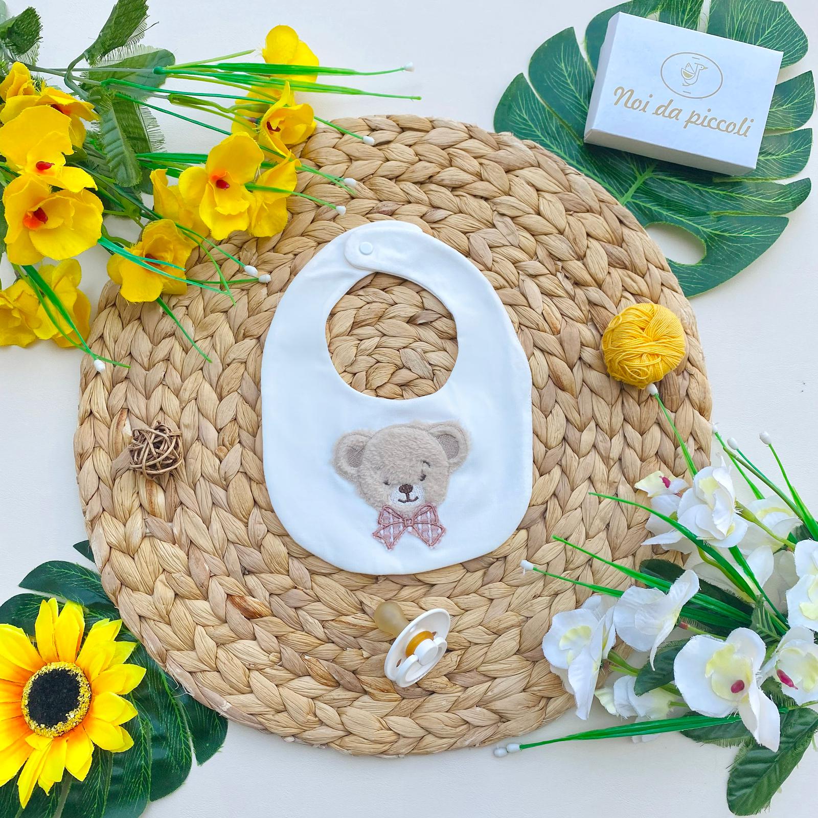 BAVETTA Cotone bianco - beige - Noi da piccoli