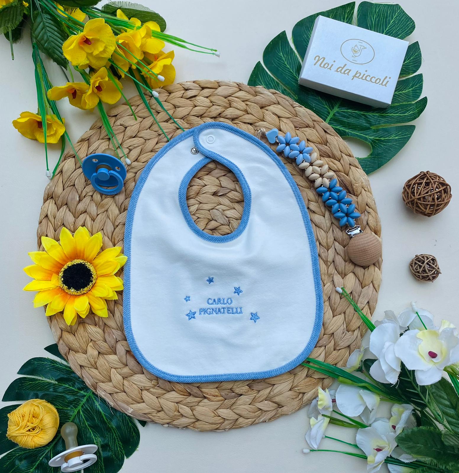 BAVETTA Cotone BIANCO - CIELO - Noi da piccoli