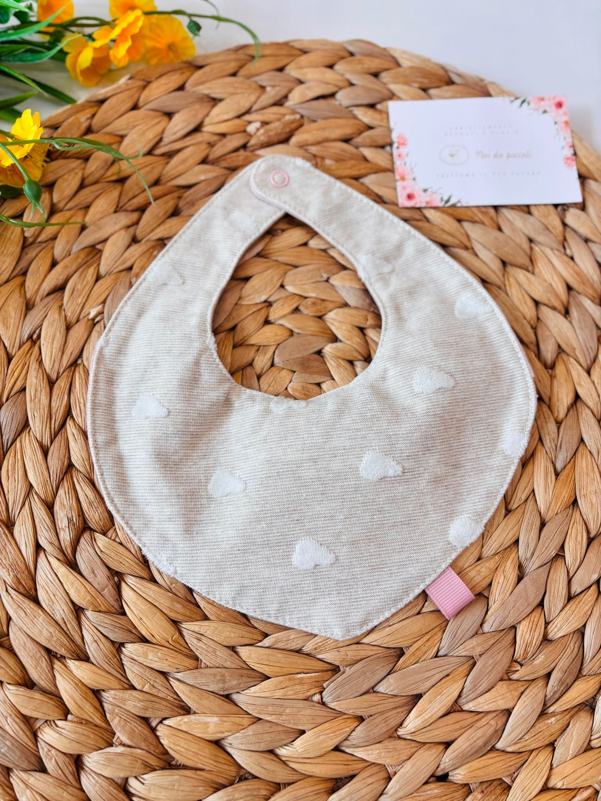 BAVETTA COTONE CALDO BEIGE - Noi da piccoli