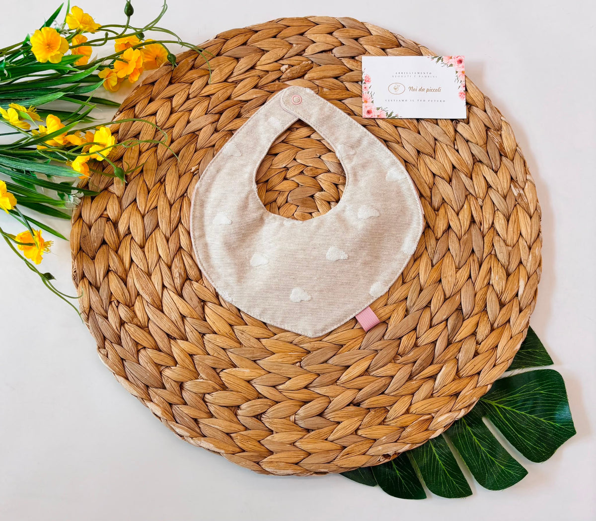 BAVETTA COTONE CALDO BEIGE - Noi da piccoli