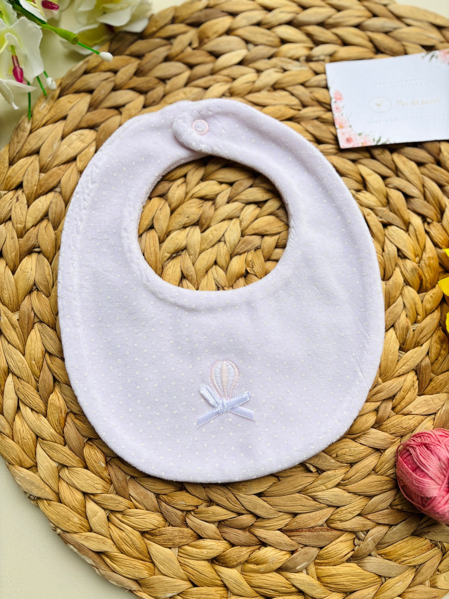 BAVETTA IN CINIGLIA A POIS E MONGOLFIERA ROSA - Noi da piccoli