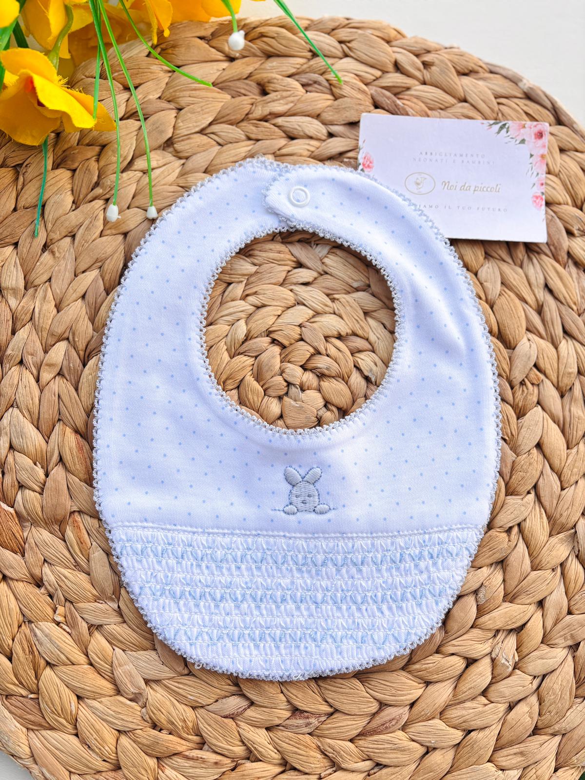 BAVETTA IN COTONE A POIS BIANCO CIELO - Noi da piccoli