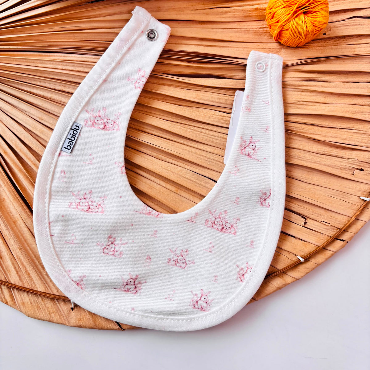 BAVETTA IN COTONE CALDO ROSA CON CONIGLIETTI - Noi da piccoli