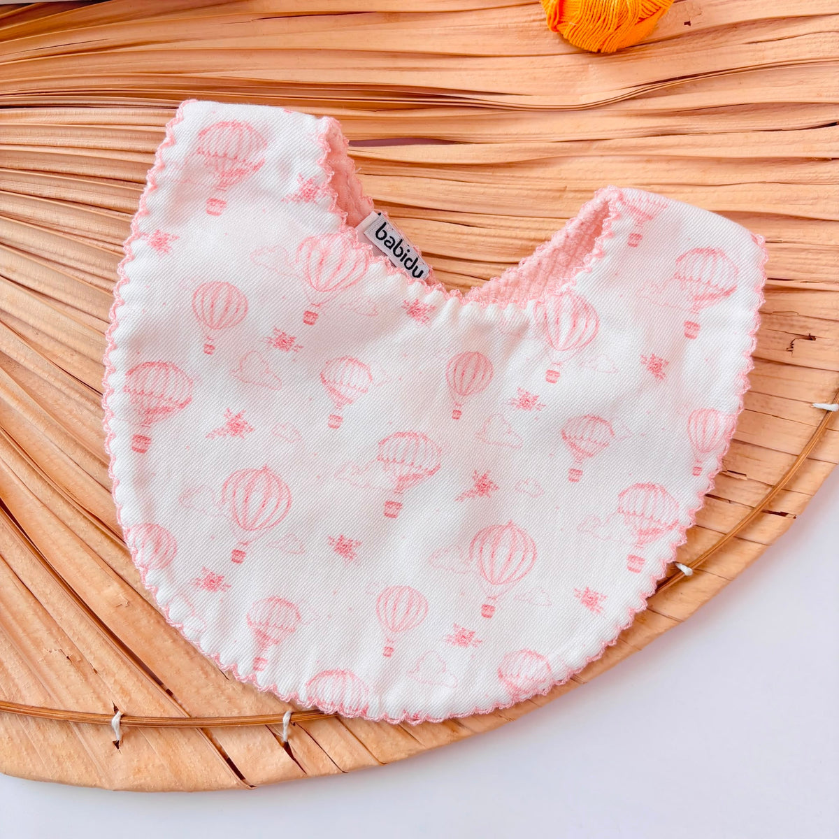 BAVETTA IN COTONE CALDO ROSA con mongolfiere - Noi da piccoli