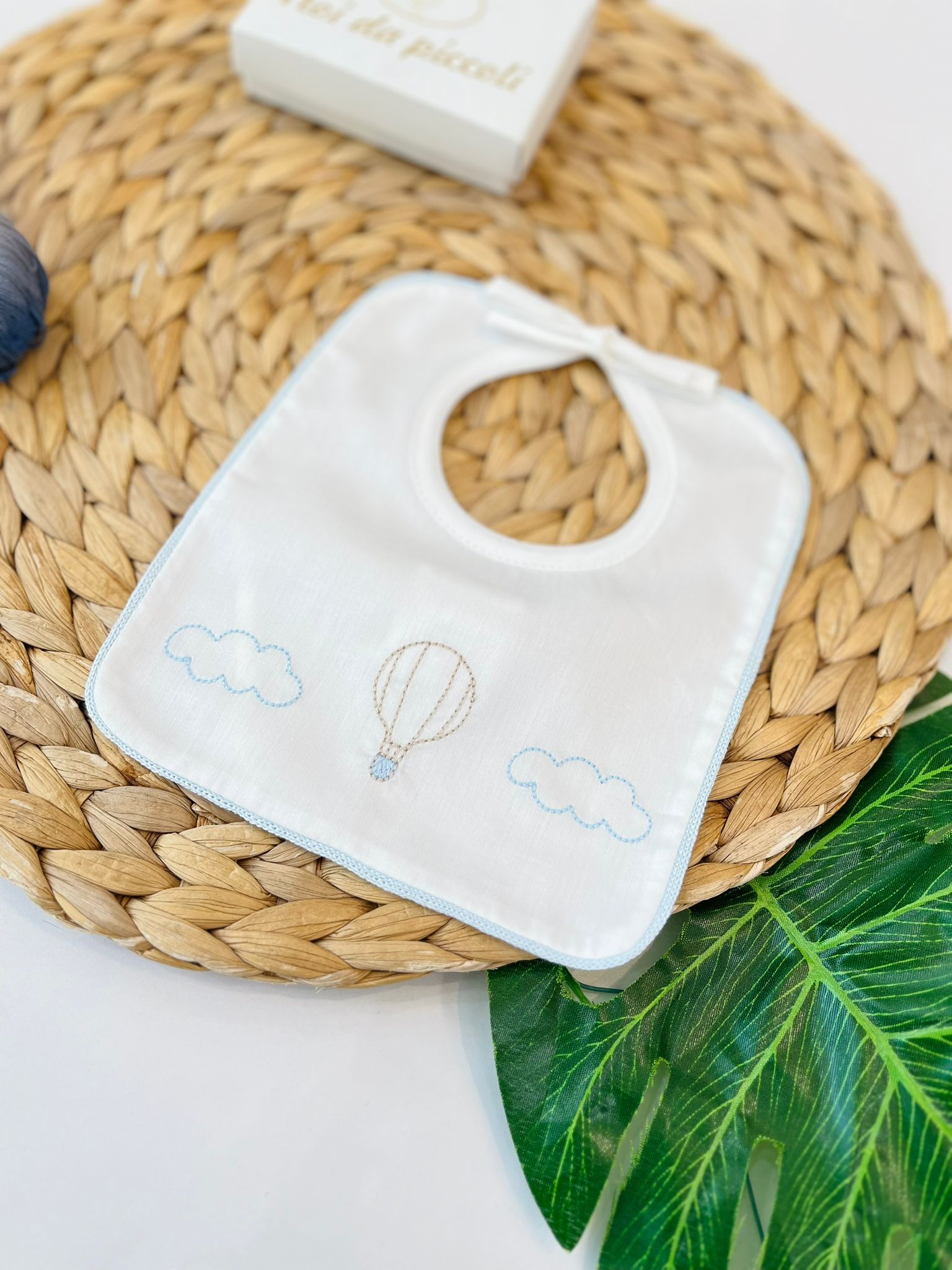 BAVETTA MONGOLFIERA 100 % COTONE CIELO VANIGLIA - Noi da piccoli