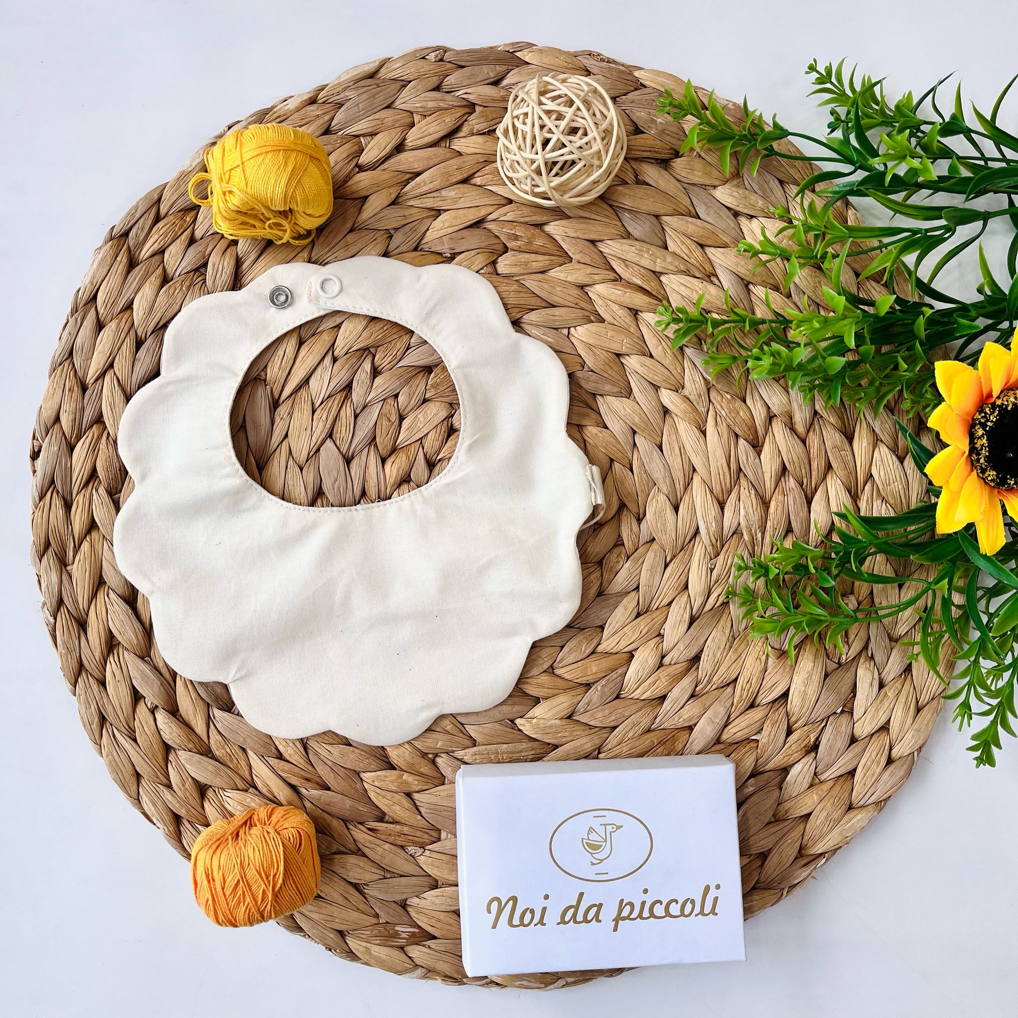 BAVETTO 100 % COTONE AVIORIO NUVOLA - Noi da piccoli