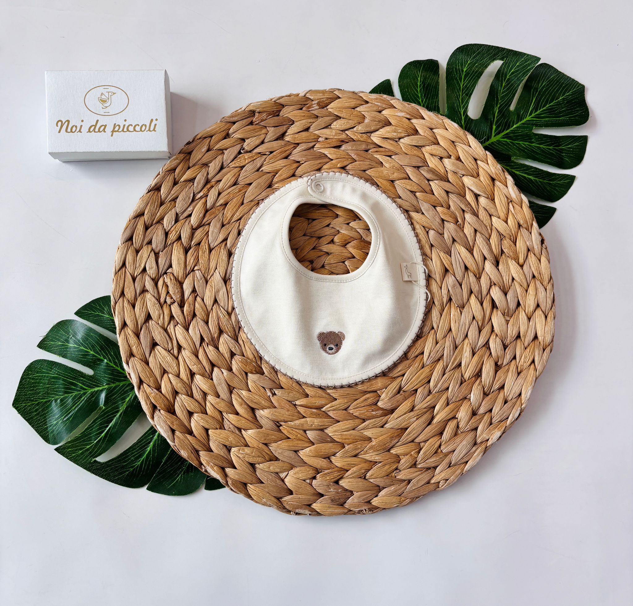 BAVETTO 100 % COTONE BEIGE - Noi da piccoli