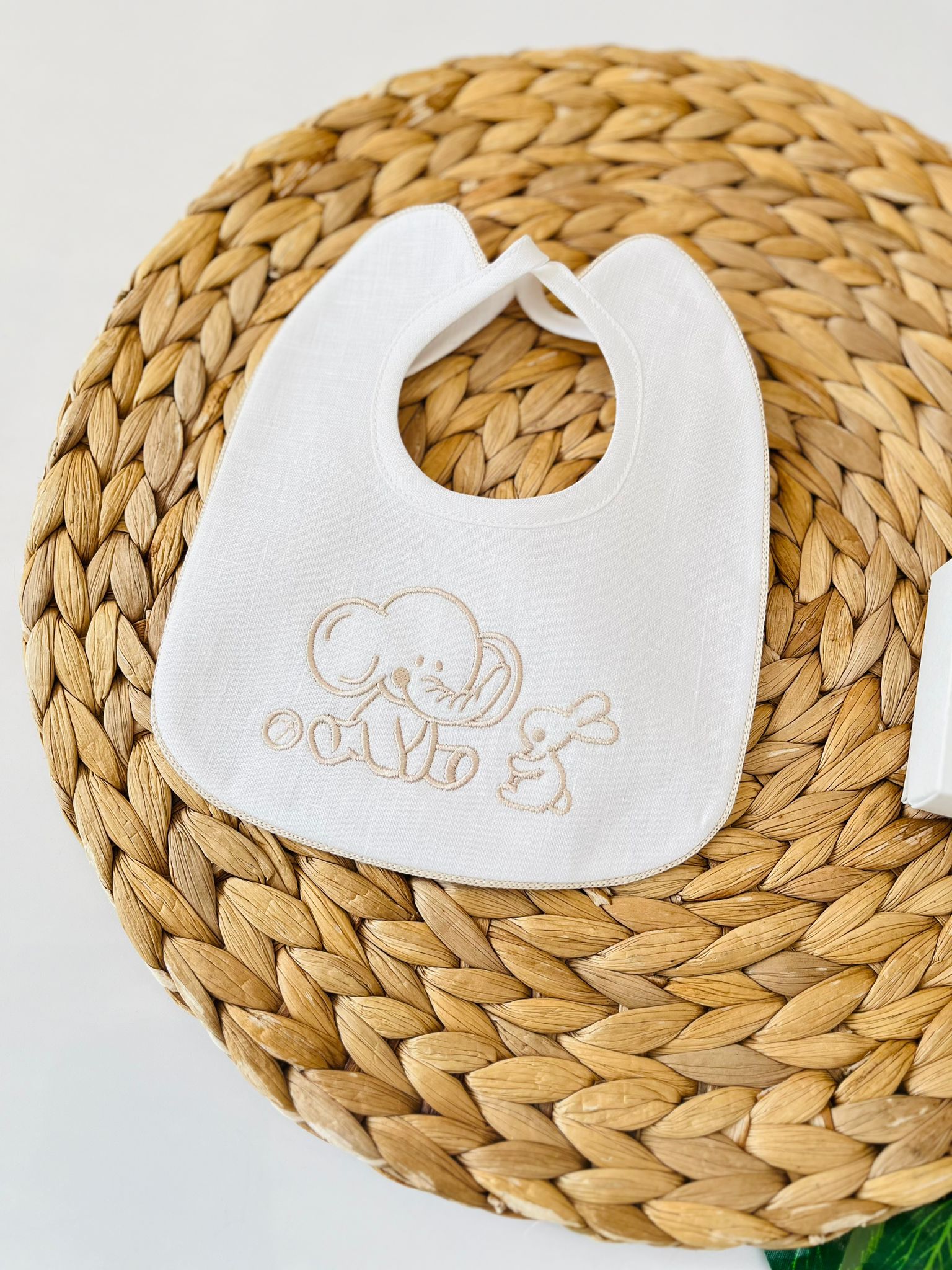 BAVETTO BIANCO ELEFANTE E CONIGLIETTO - Noi da piccoli