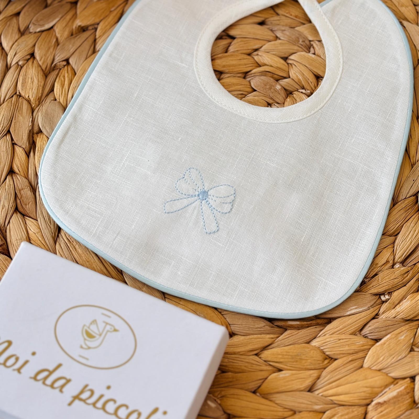 BAVETTO CON FIOCCHETTO 100% LINO - Noi da piccoli