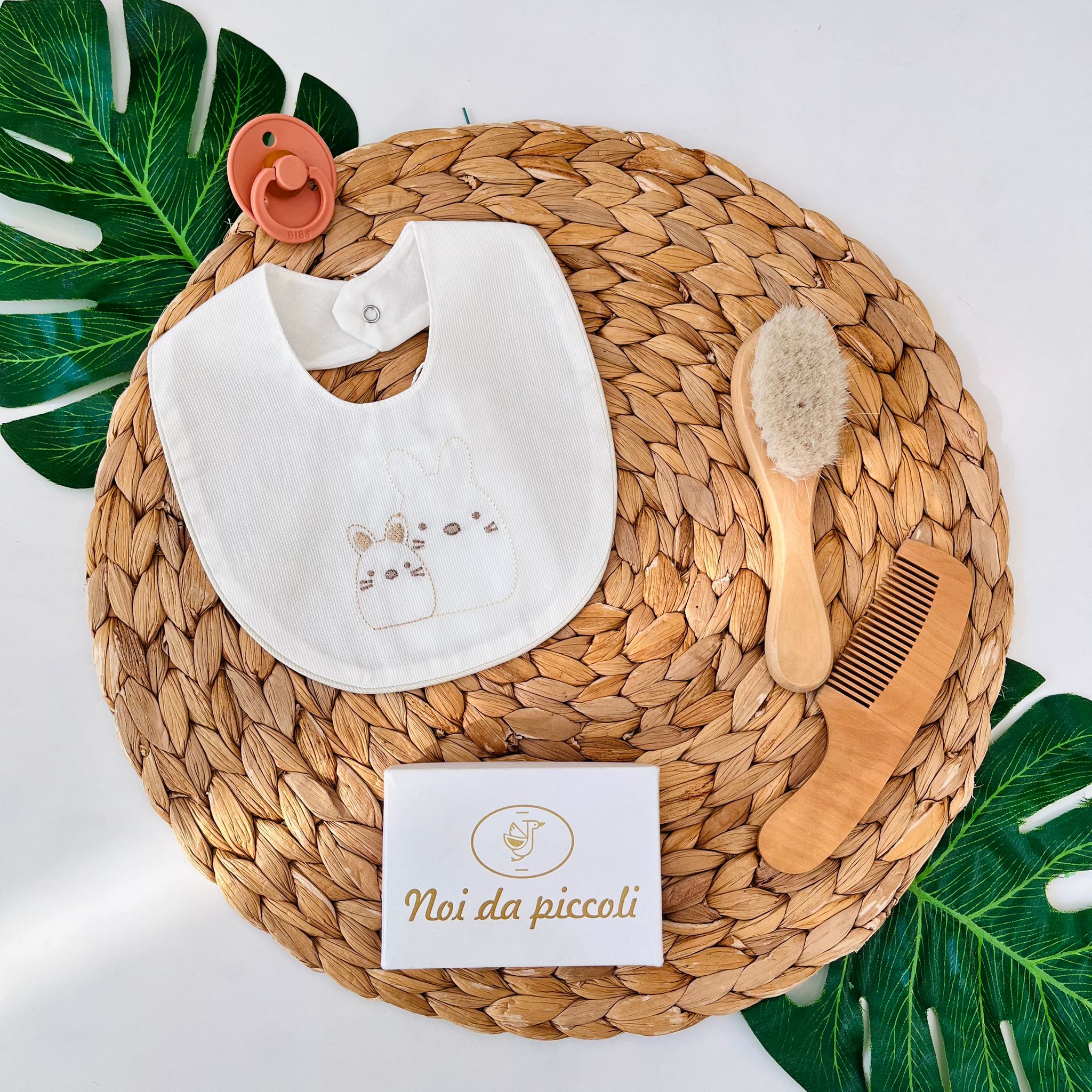 BAVETTO CONIGLIETTI BEIGE - Noi da piccoli