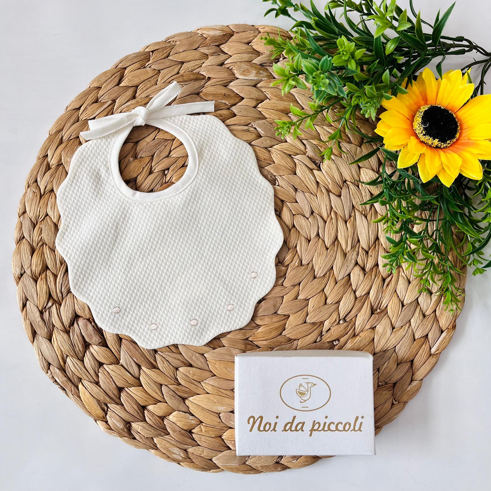 BAVETTO ONDULATO CON POIS BEIGE - Noi da piccoli