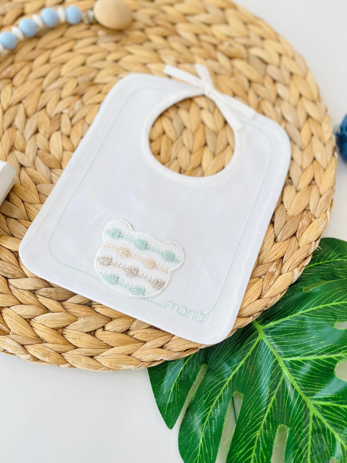 BAVETTO ORSETTO 100 % COTONE SALVIA MULTICOLOR - Noi da piccoli