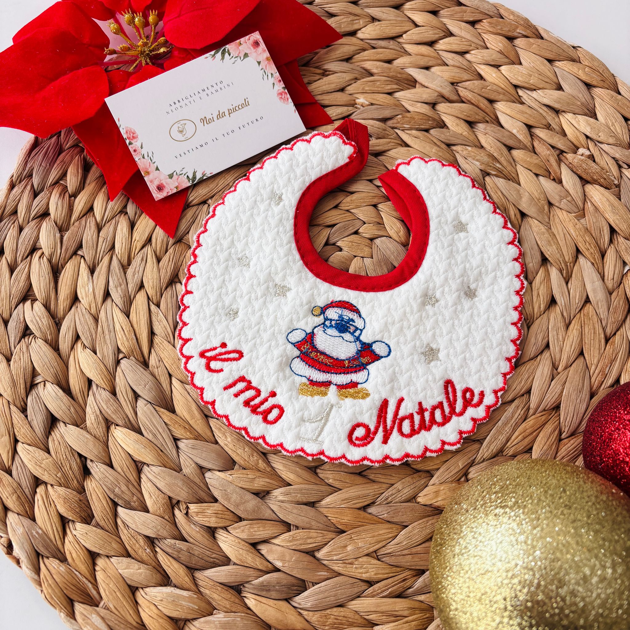 BAVETTO PRIMO NATALE SANTA KLAUS BIANCO - Noi da piccoli