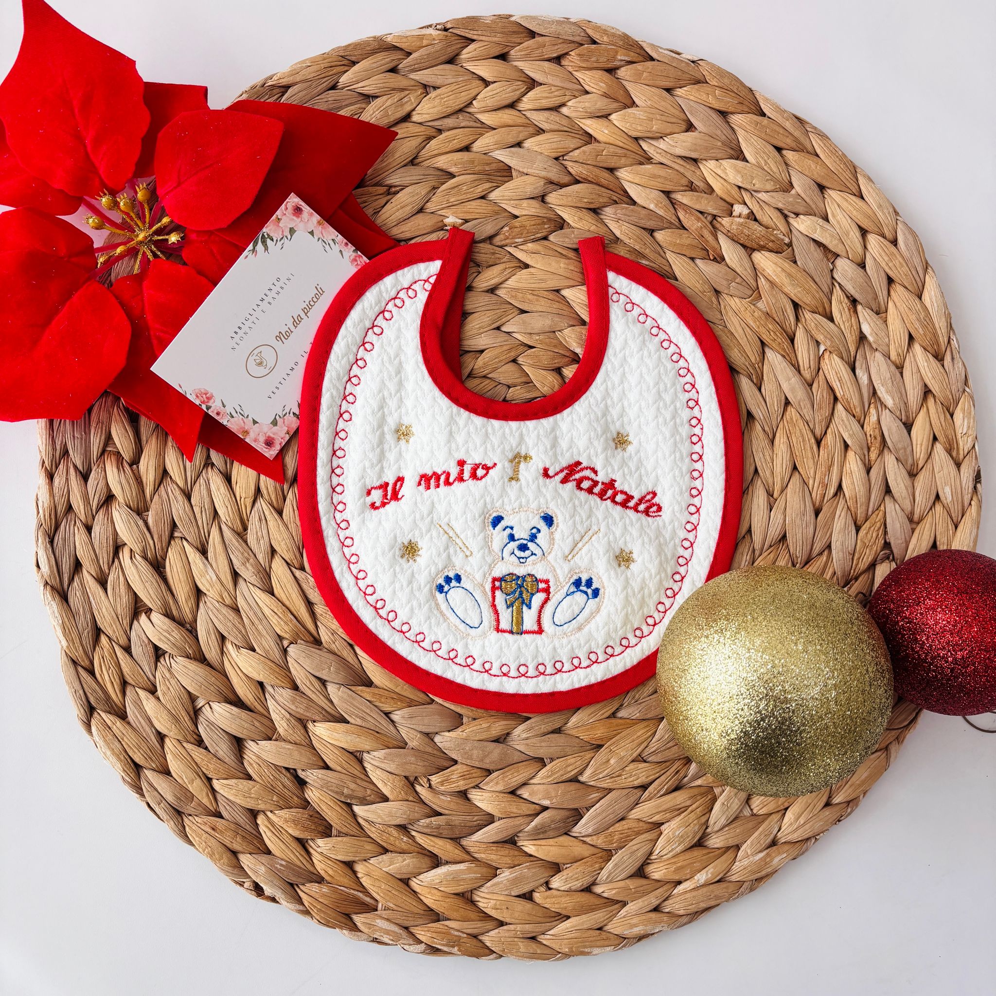 BAVETTO PRIMO NATALE TEDDY SORPRESA BIANCO - Noi da piccoli