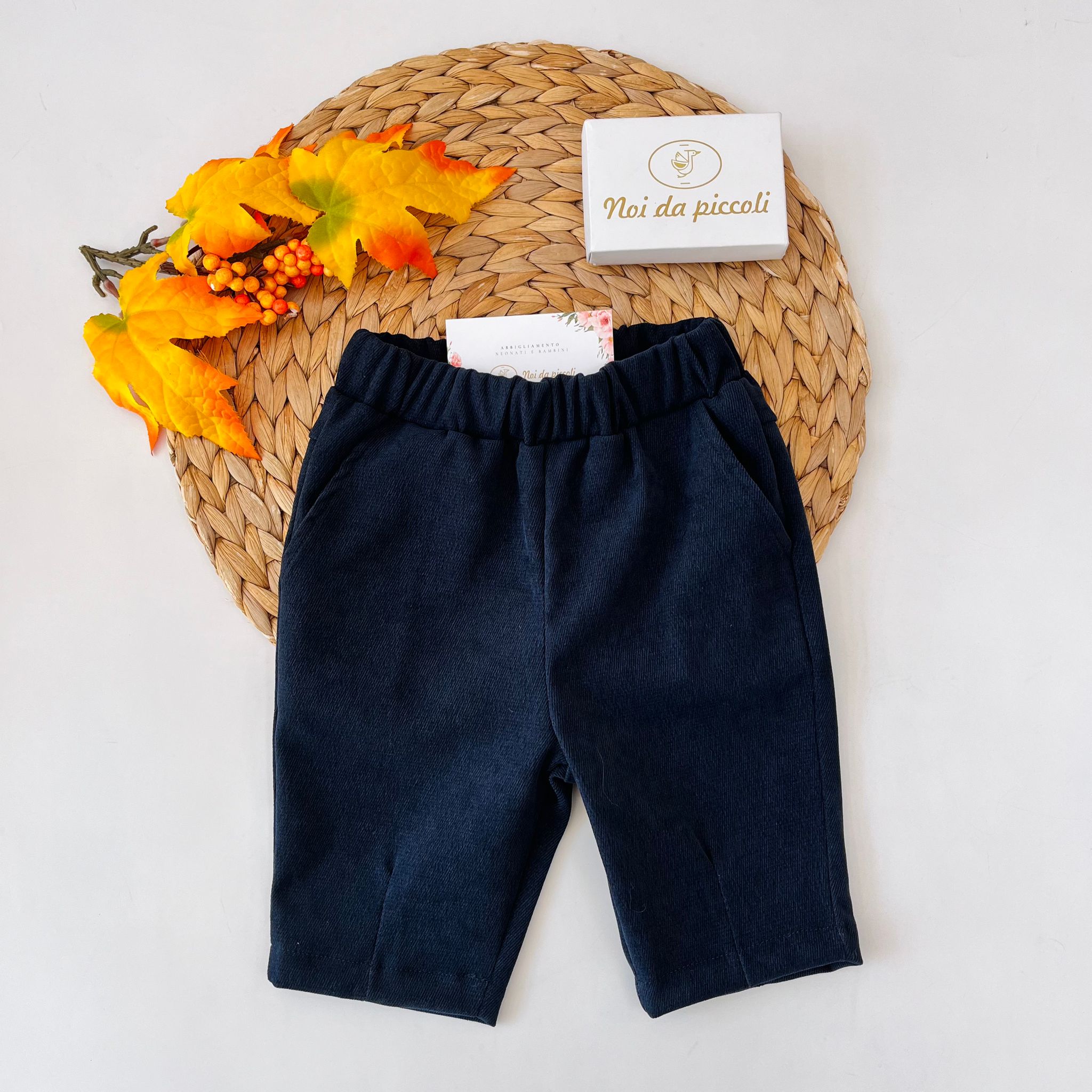 BERMUDA VELLUTINO A COSTINE BLU NAVY - Noi da piccoli