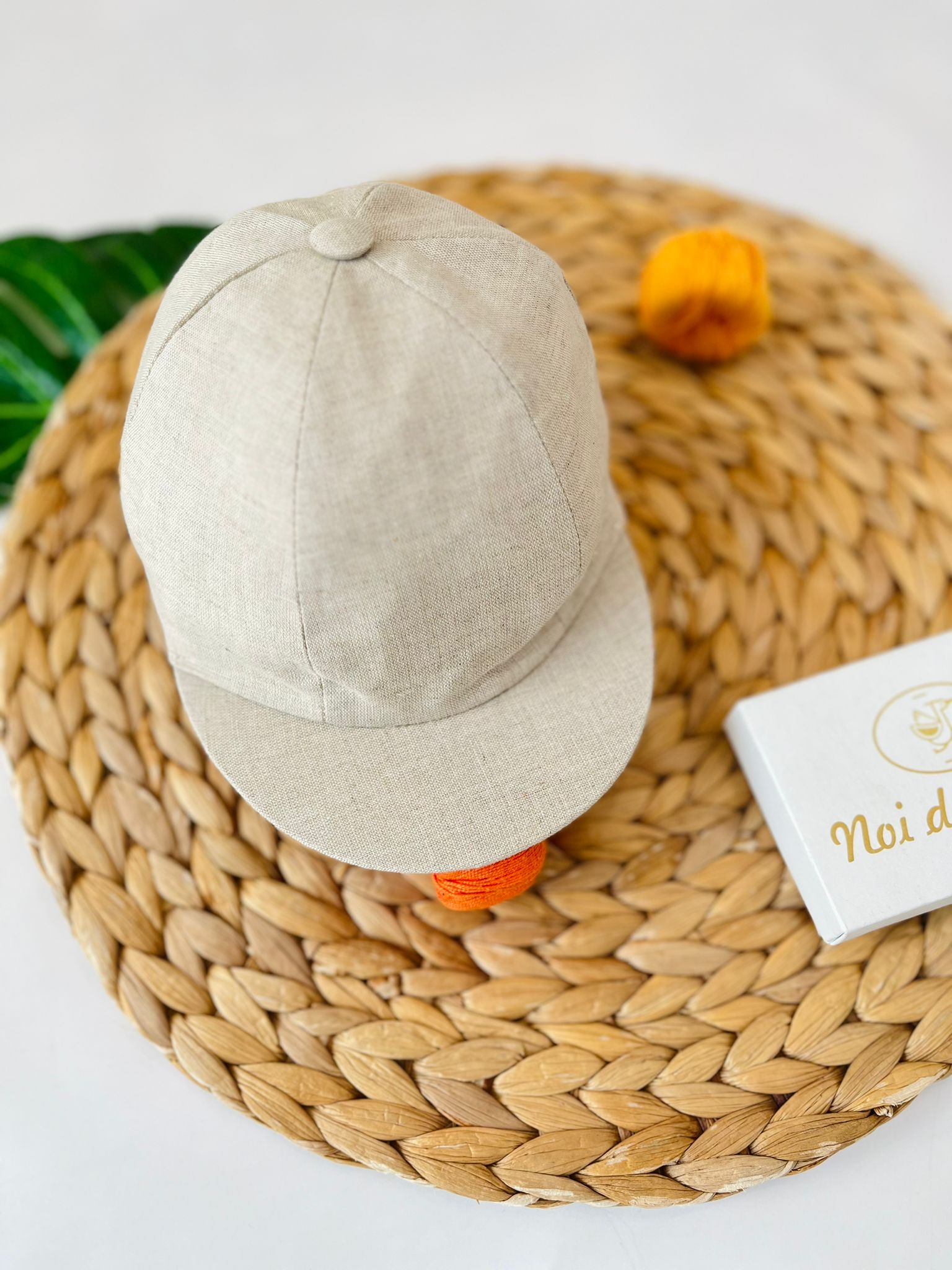 BERRETTO CON VISIERA COTONE FRESCO BEIGE - Noi da piccoli