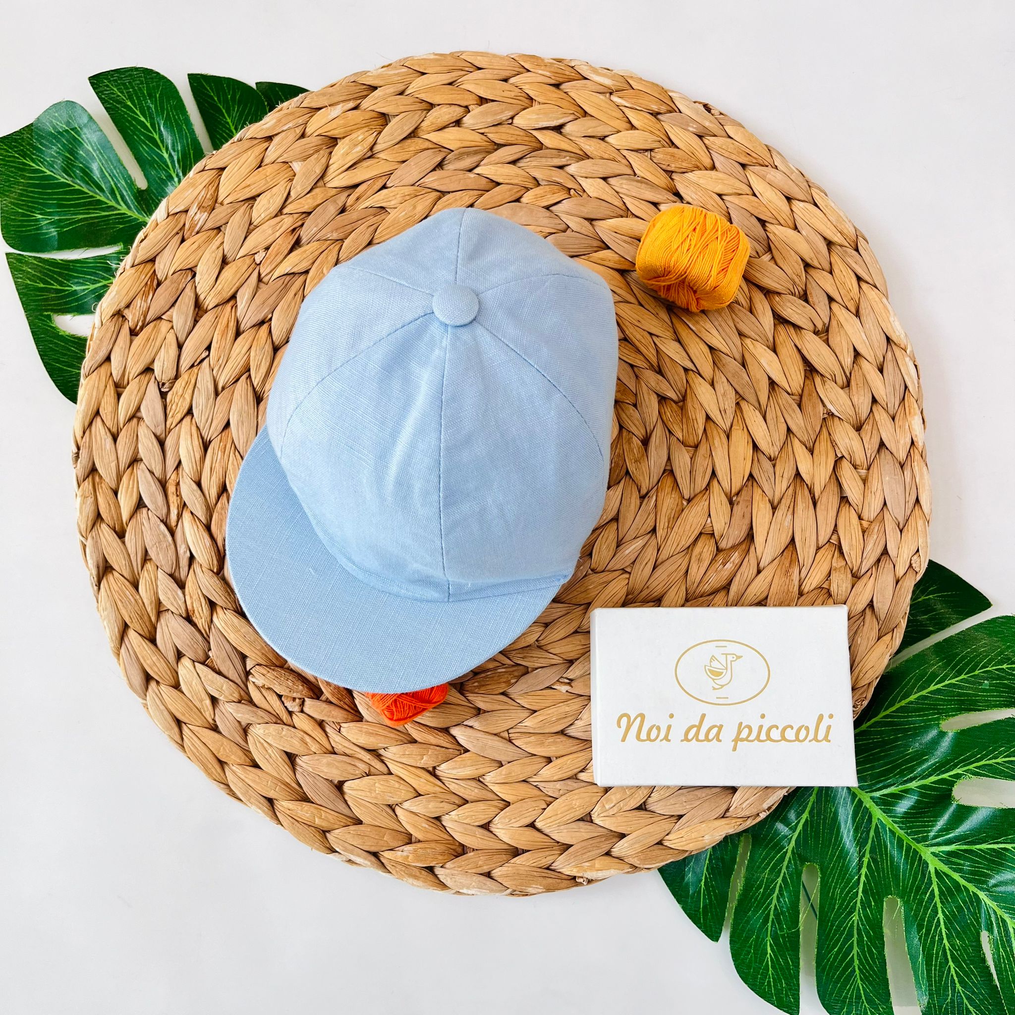 BERRETTO CON VISIERA COTONE FRESCO CIELO - Noi da piccoli