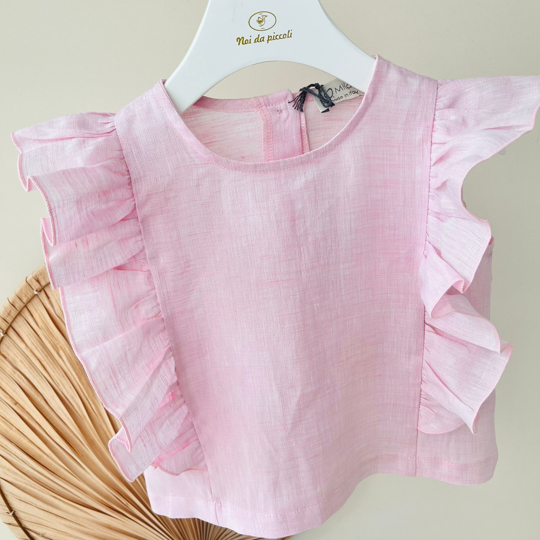 BLUSA 100% LINO ROSA - Noi da piccoli