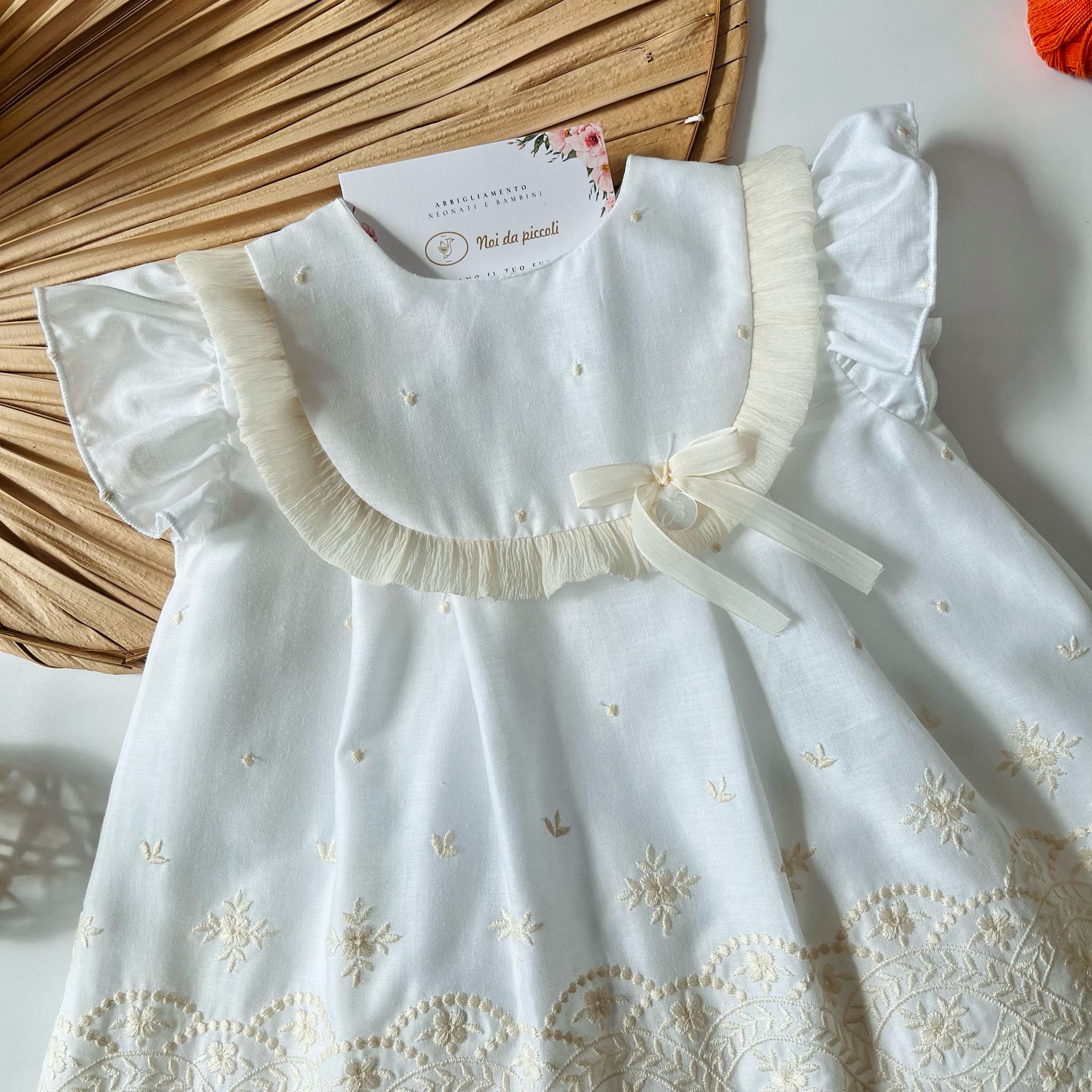 BLUSA AVORIO CON PANTALONCINO FILATO - Noi da piccoli
