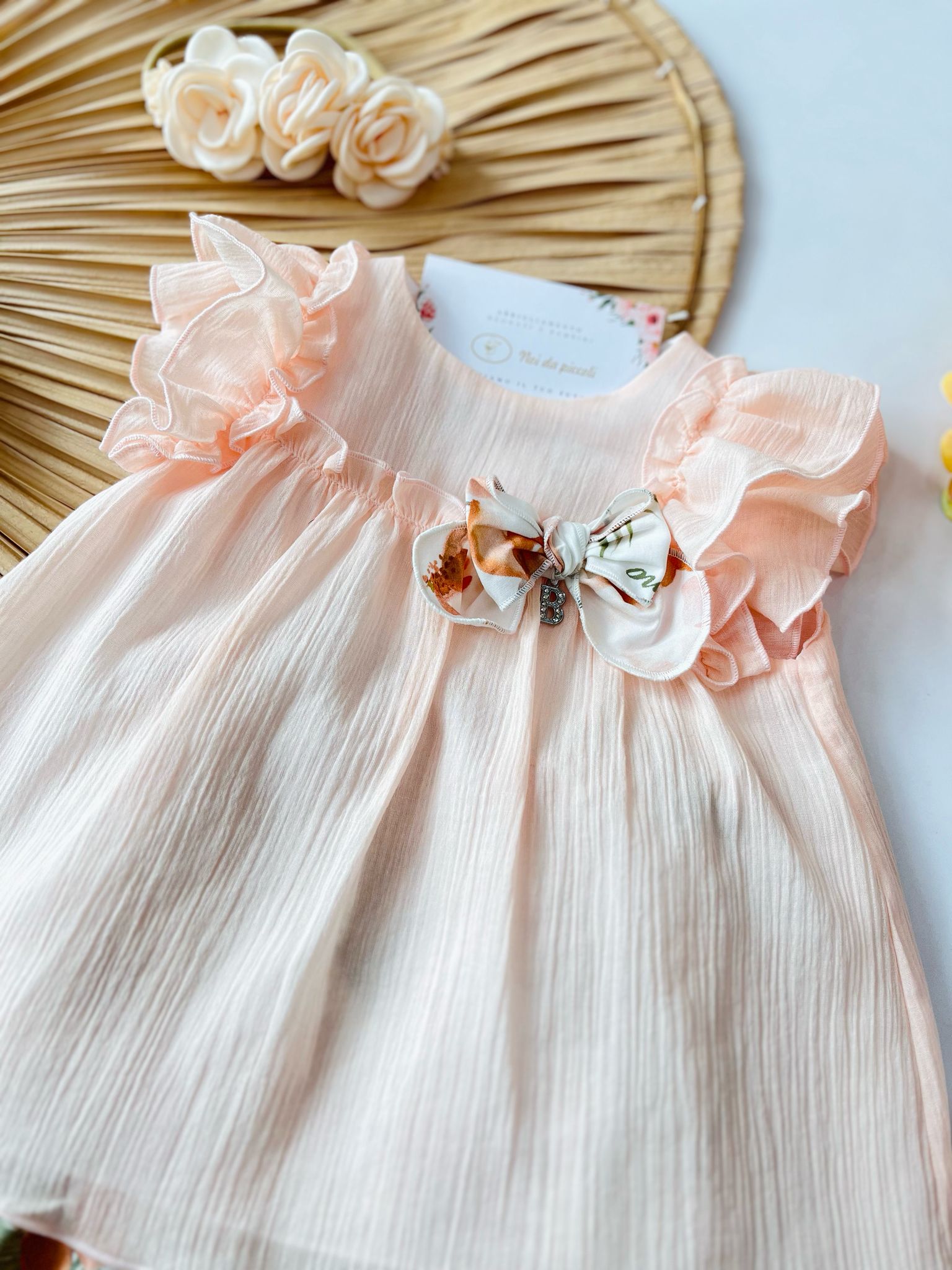 BLUSA CORALLO CON CULOTTINA FLOREALE - Noi da piccoli