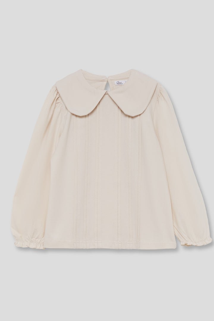 Blusa IN COTONE CALDO CON COLLETTO PANNA