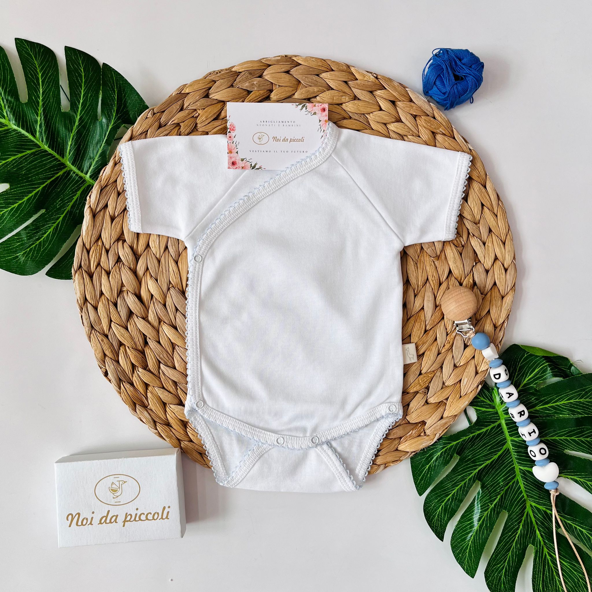 BODY ANTIPANICO COTONE CALDO BIANCO E CIELO - Noi da piccoli