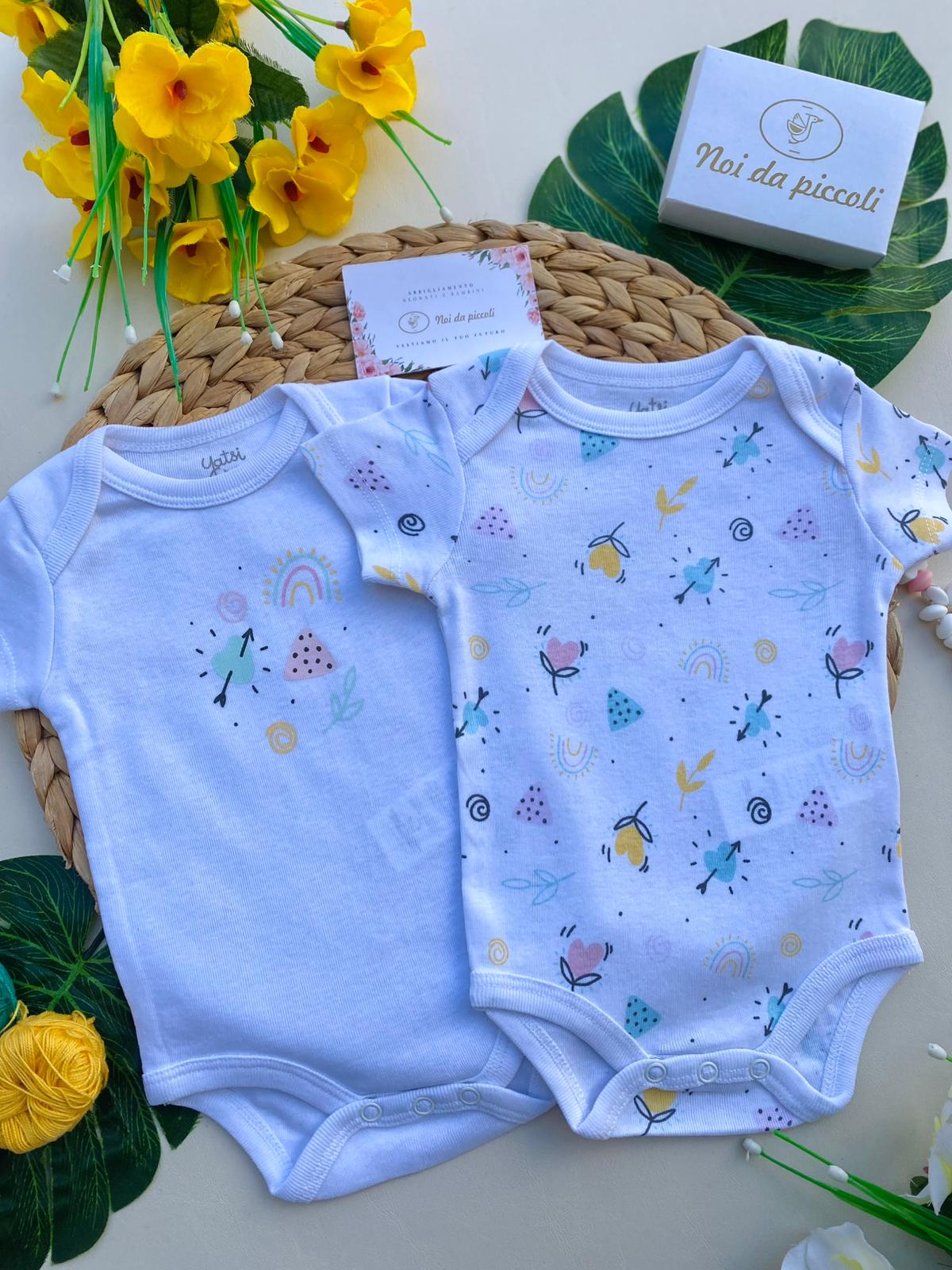 body bi - pack 100 % COTONE BIANCO - Noi da piccoli