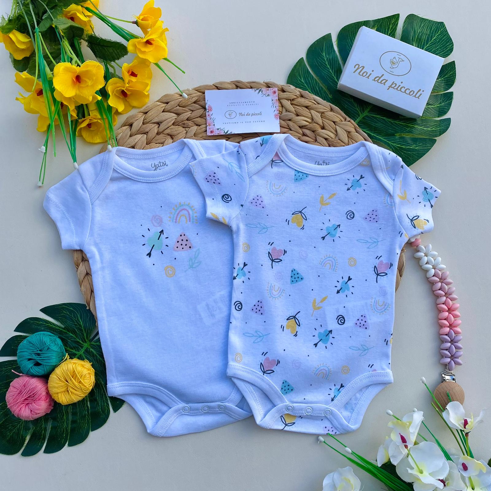 body bi - pack 100 % COTONE BIANCO - Noi da piccoli