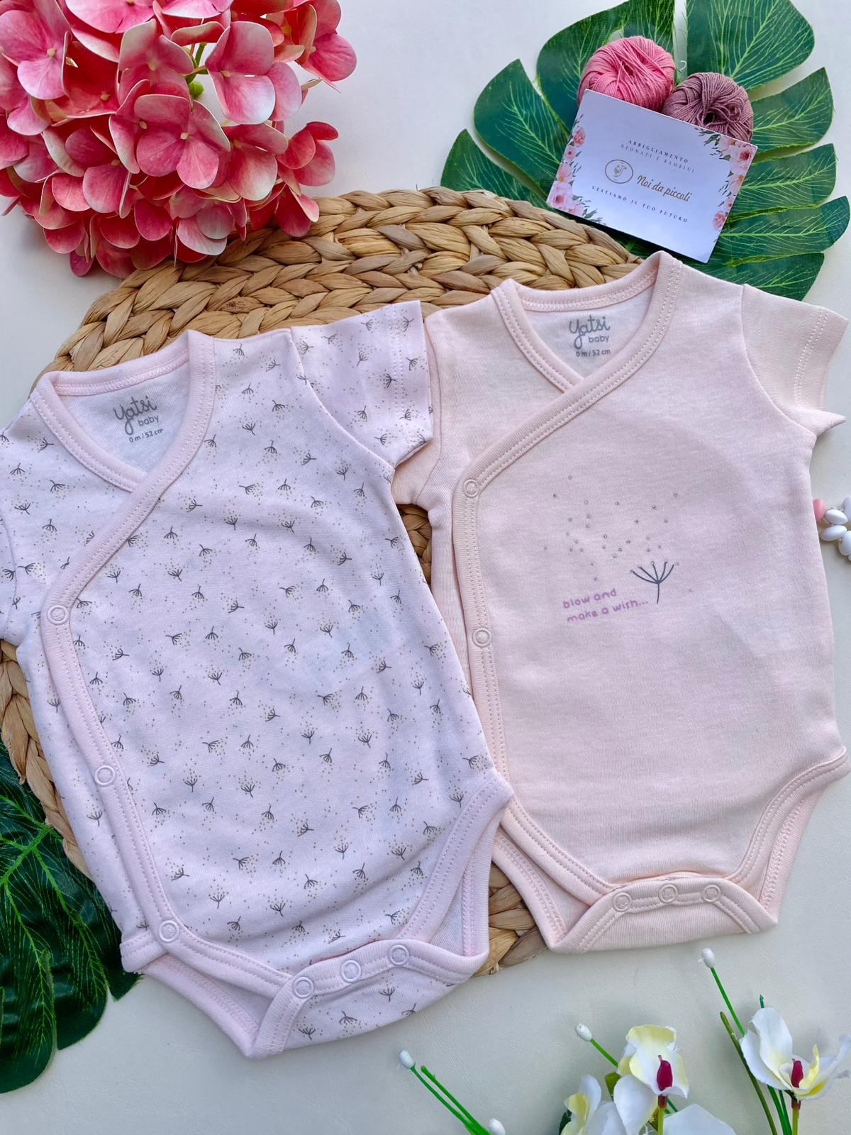 body bi - pack 100 % COTONE ROSA - Noi da piccoli