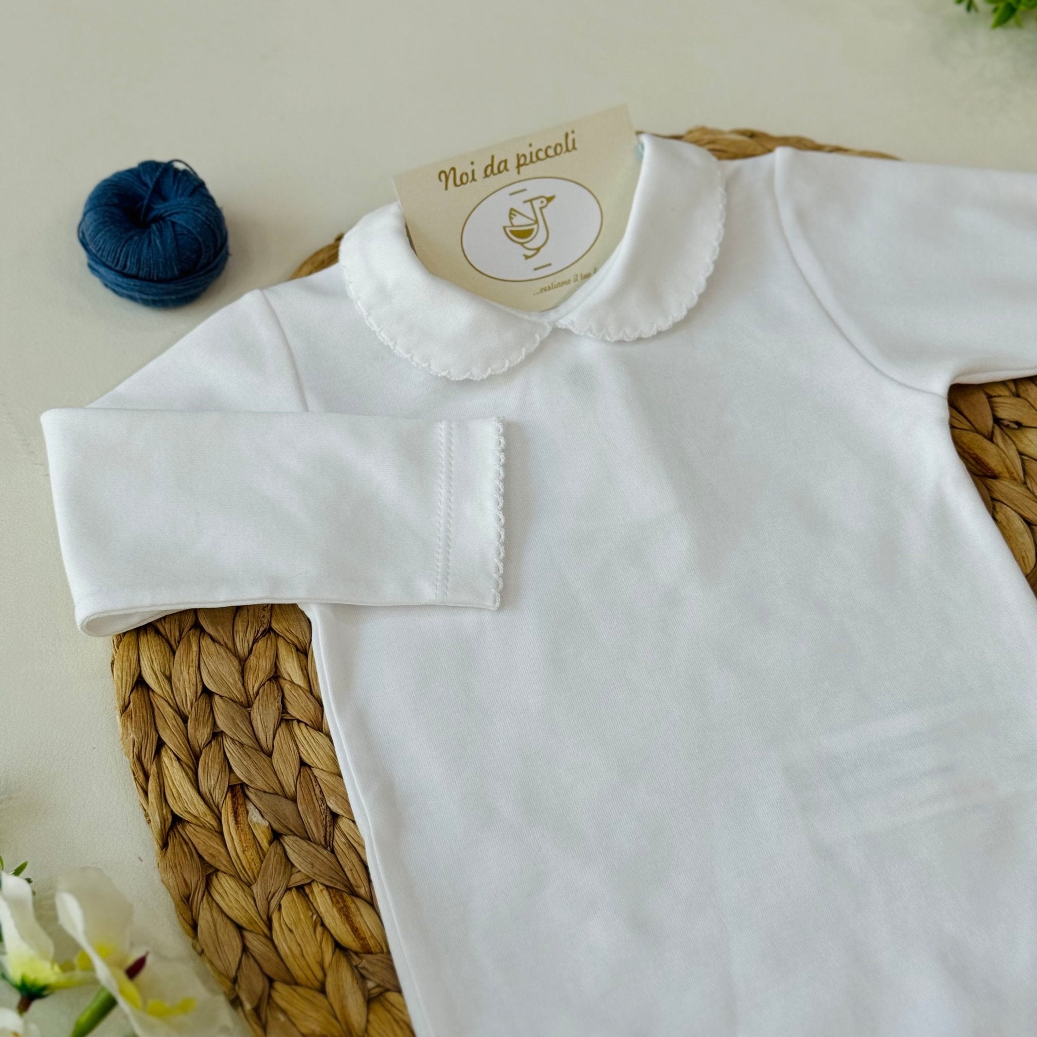 BODY BIANCO MANICA LUNGA CON COLLETTO - Noi da piccoli