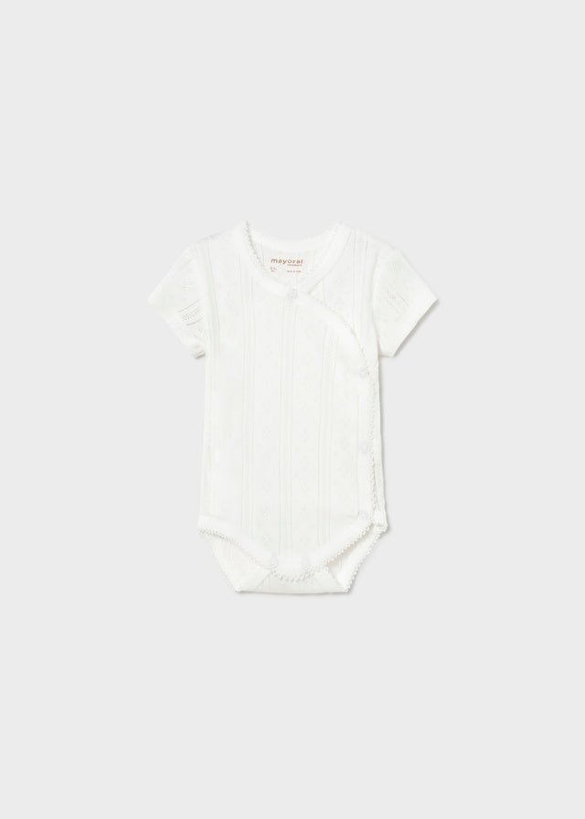 BODY CON DELICATI RICAMI COTONE CRUDO - Noi da piccoli