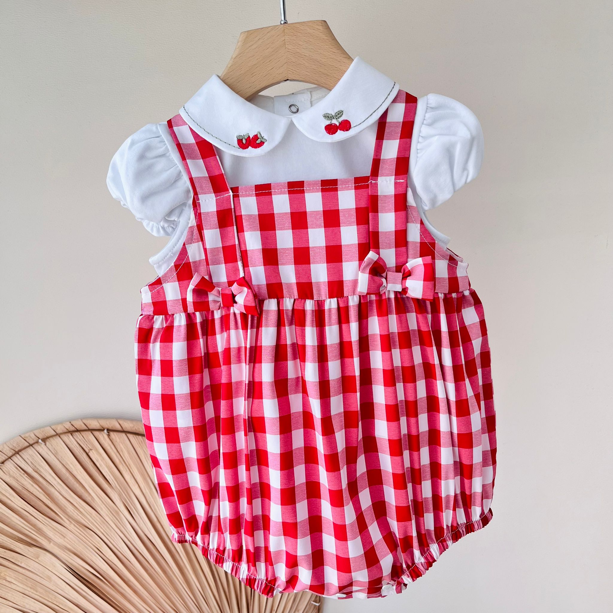 BODY CON SALOPETTE ROSSO A QUADRETTI - Noi da piccoli