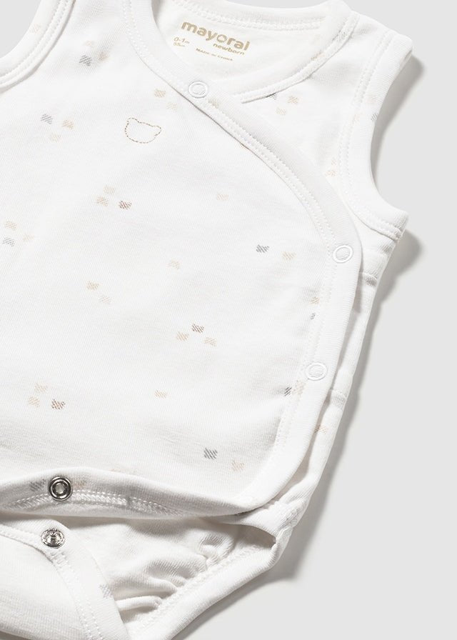 BODY IN COTONE ANTIPANICO A GIRO MANICA ORSETTI BIANCO - Noi da piccoli