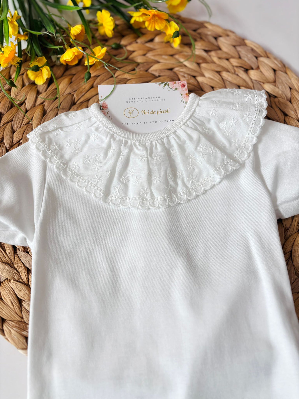 BODY IN COTONE CON STELLINE BIANCO - Noi da piccoli