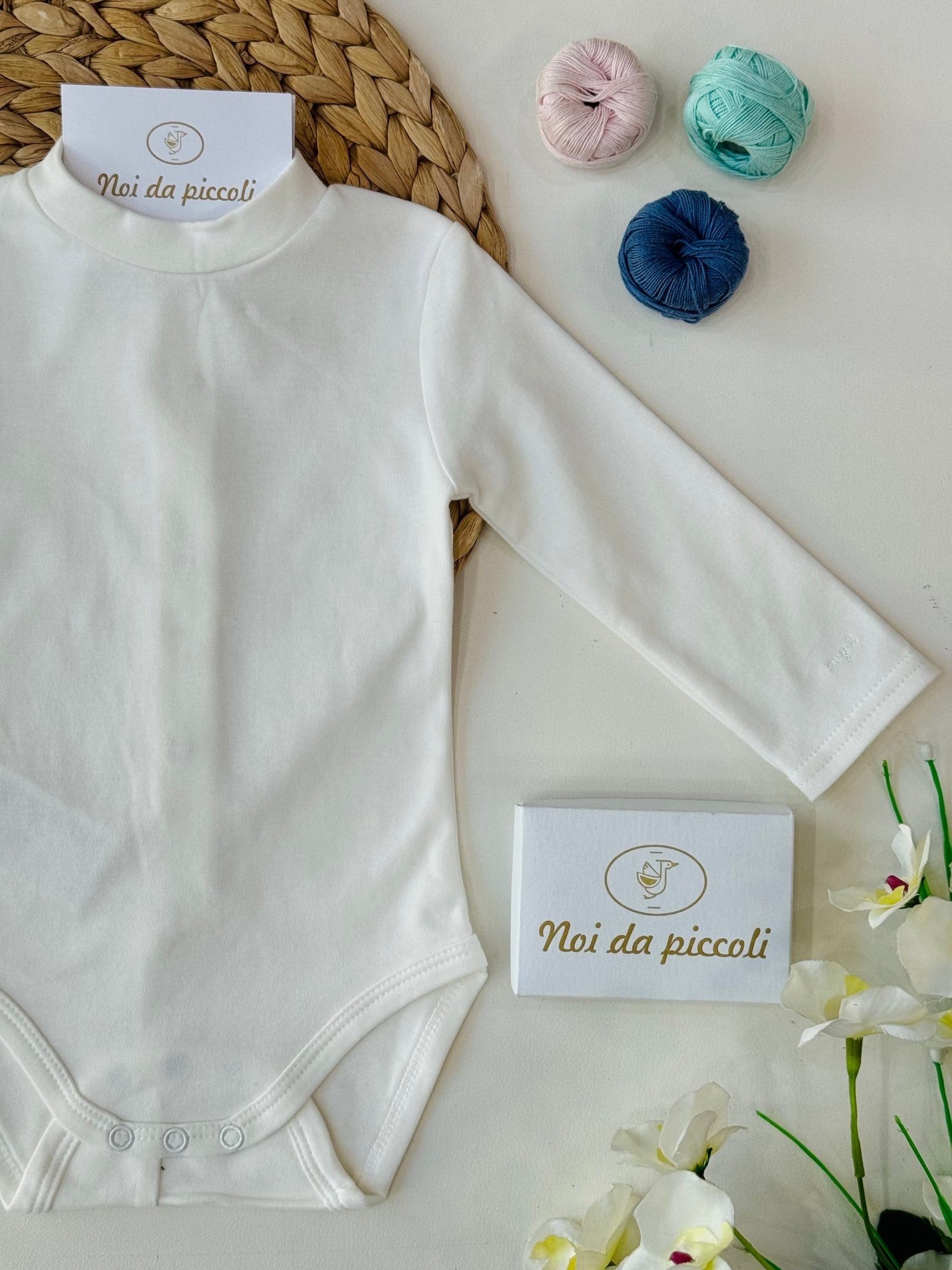 BODY MEZZOCOLLO CALDO COTONE BIANCO - Noi da piccoli