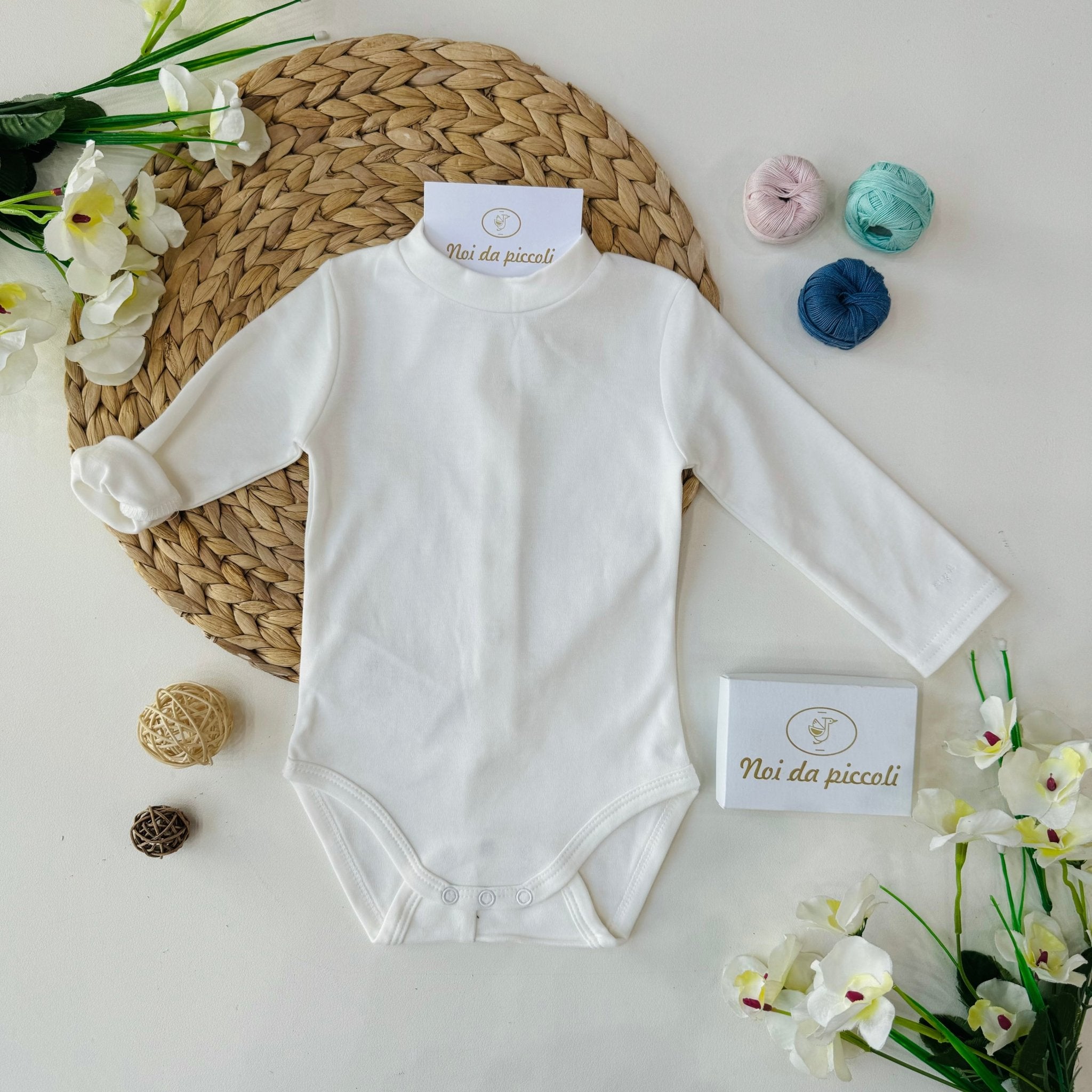 BODY MEZZOCOLLO CALDO COTONE BIANCO - Noi da piccoli
