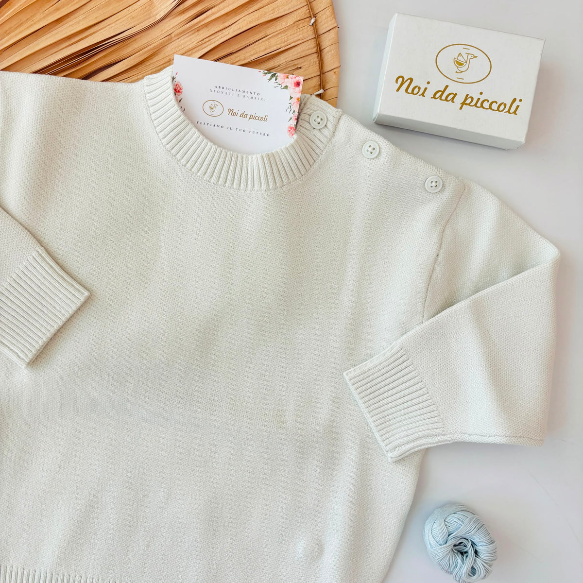 MAGLIONE IN COTONE CALDO BIANCO