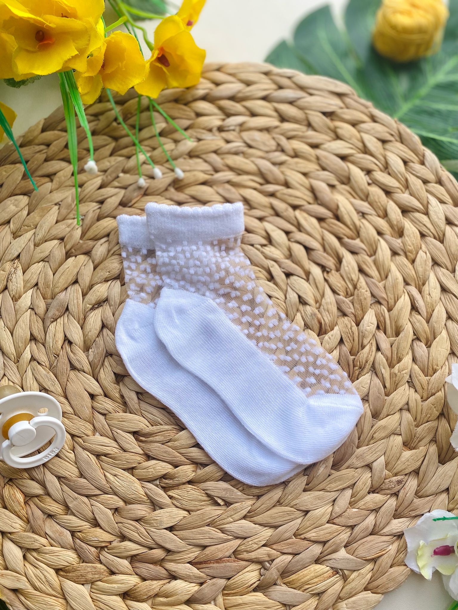 CALZINI IN COLORAZIONE BIANCO A POIS - Noi da piccoli