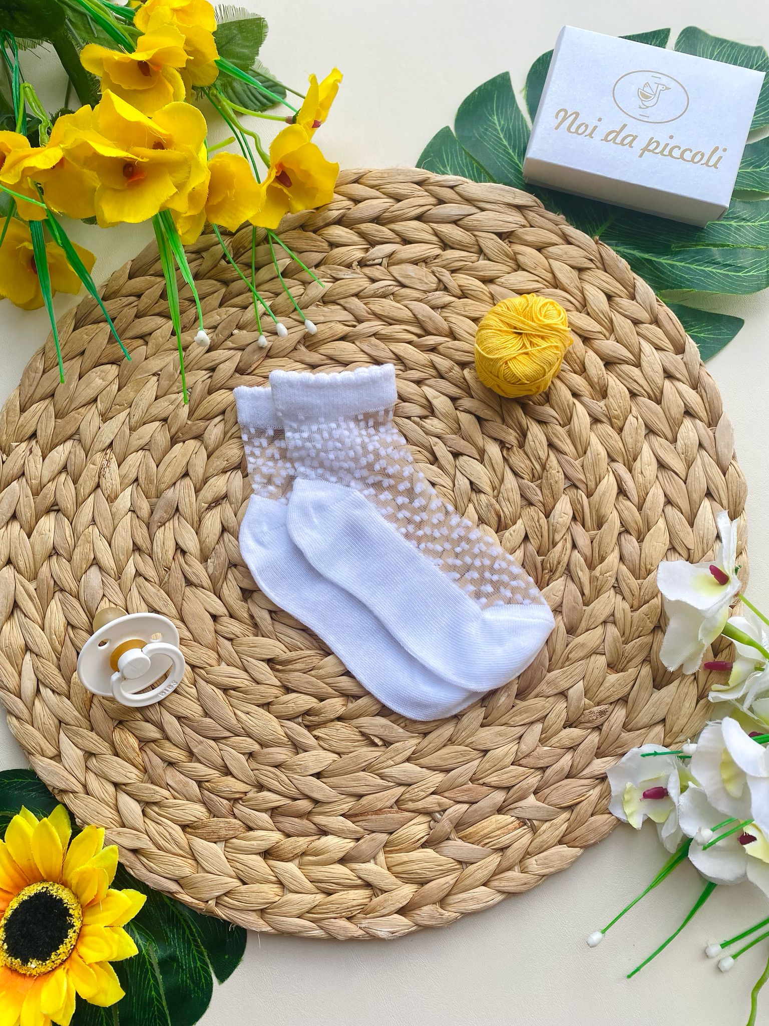 CALZINI IN COLORAZIONE BIANCO A POIS - Noi da piccoli