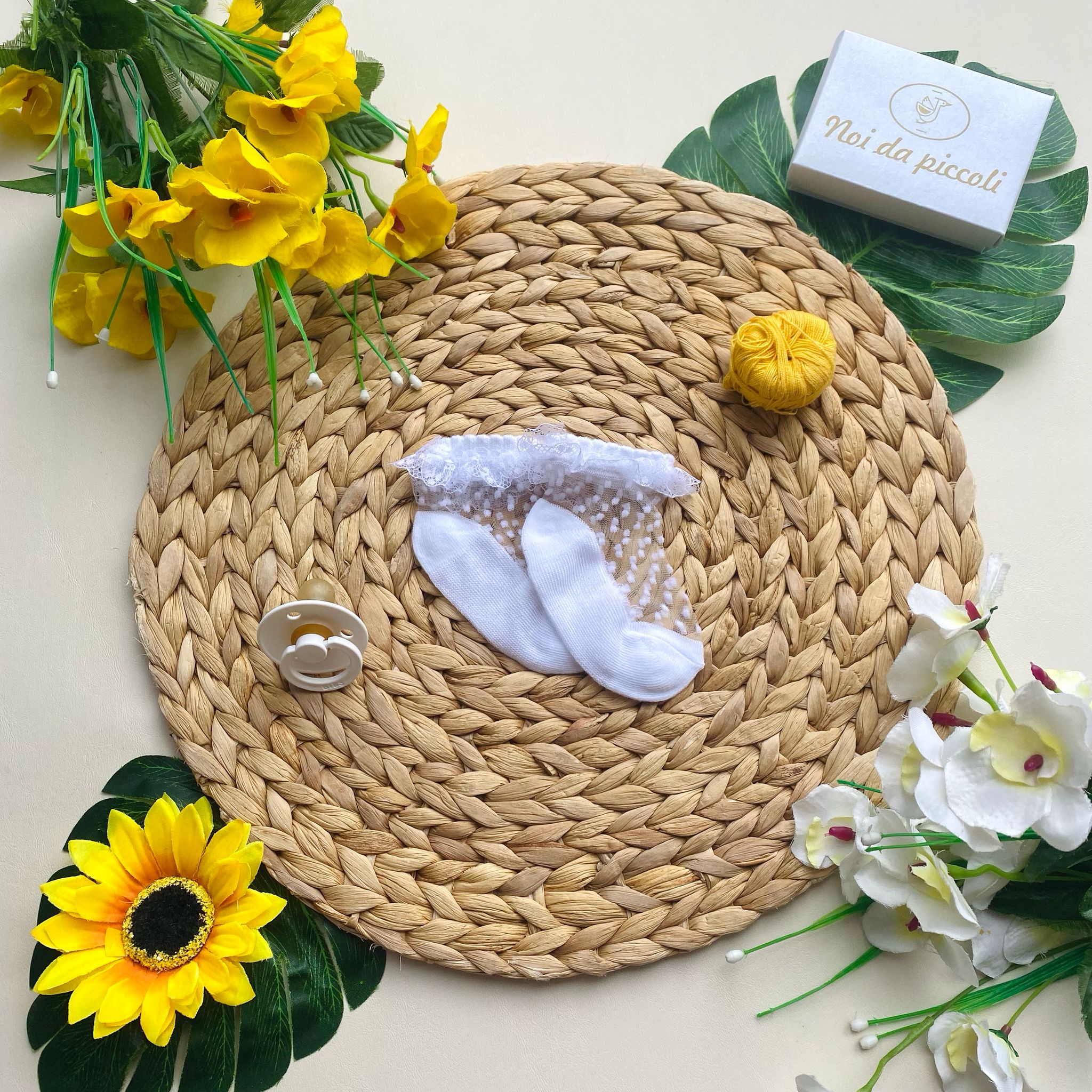 CALZINI IN COLORAZONE CRUDO A POIS - Noi da piccoli