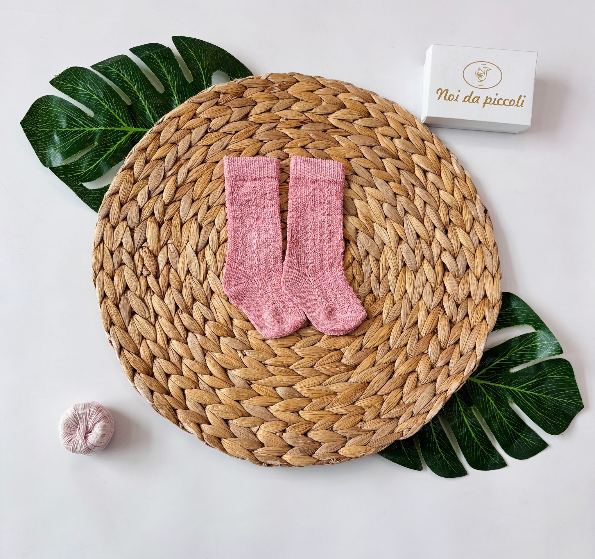 CALZINO TRAMATO 100 % COTONE ROSA CIPRIA - Noi da piccoli