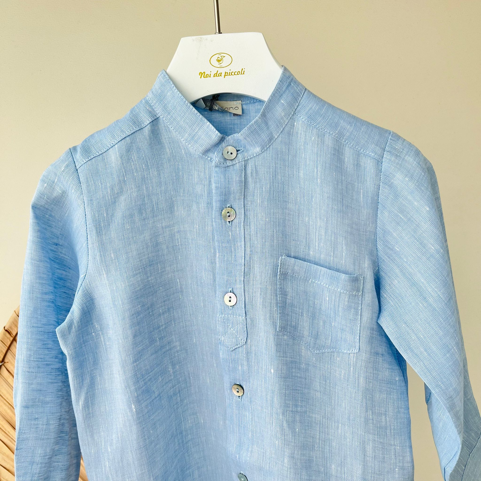CAMICIA 100% LINO CIELO - Noi da piccoli