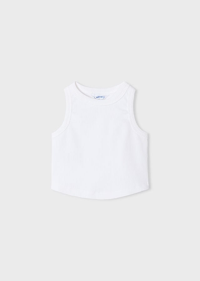 CAMICIA A RIGHE IN COTONE CON TOP CORTO CORALLO - Noi da piccoli