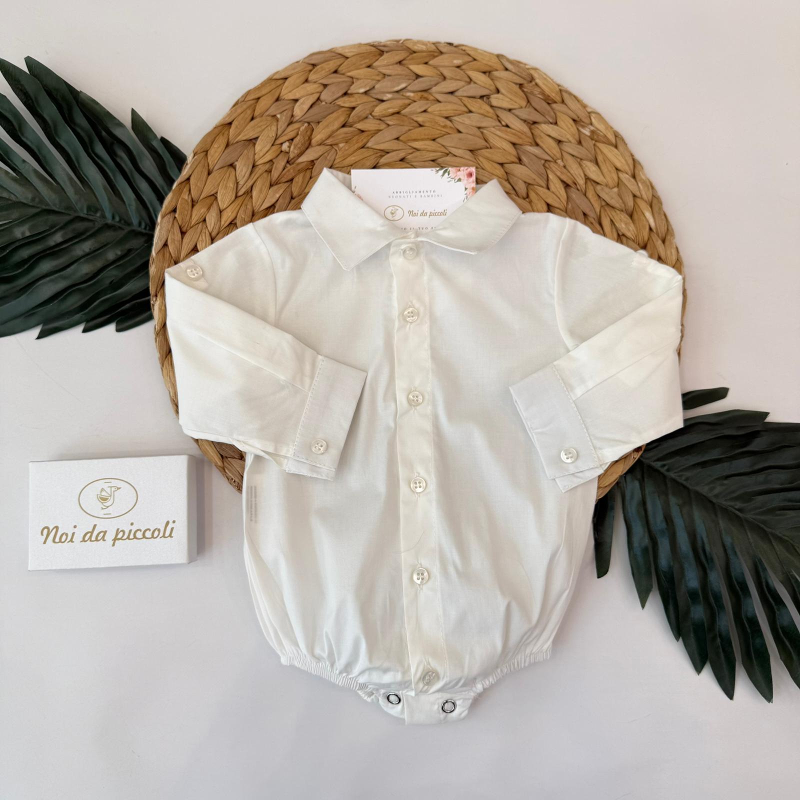 CAMICIA BODY IN COTONE PANNA - Noi da piccoli