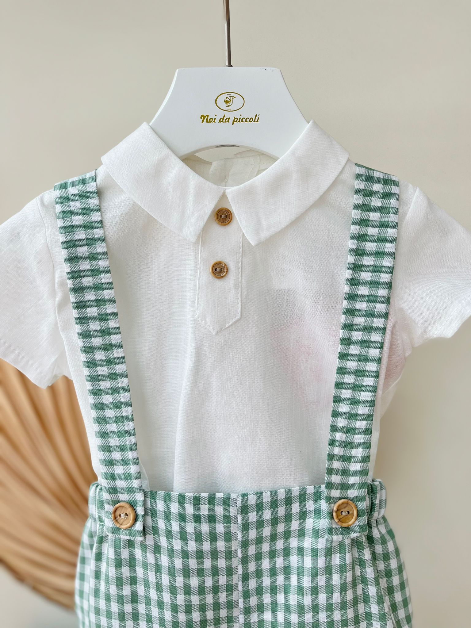 CAMICIA CON SALOPETTE TURIN 100 % COTONE VERDE - Noi da piccoli