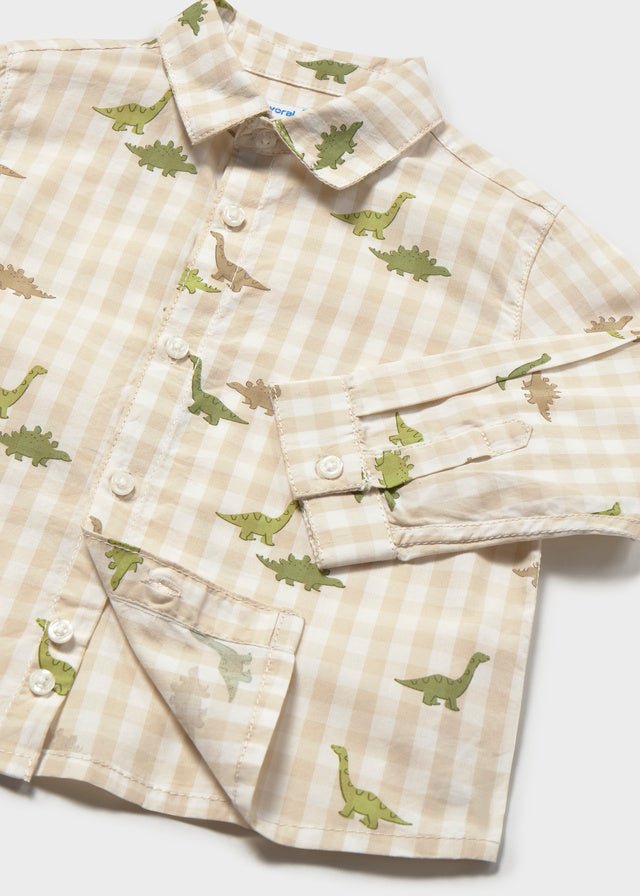 CAMICIA IN COTONE CALDO BEIGE - Noi da piccoli